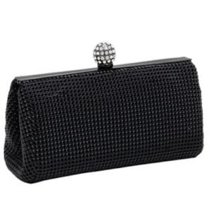 WHITING & DAVIS Crystal Ball Clutch in Black Evening Bag - $310.